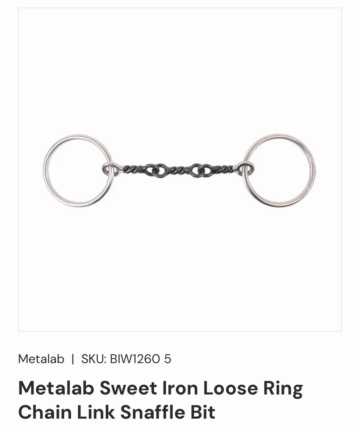 Metalab Sweet Iron Loose Ring Chain Link Snaffle Bit