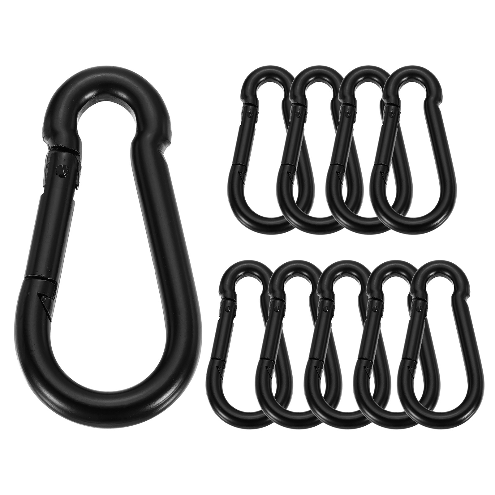 10 Pcs Spring Snap Hook, 3.54" Spring Link Buckle for Hiking Fishing, Black