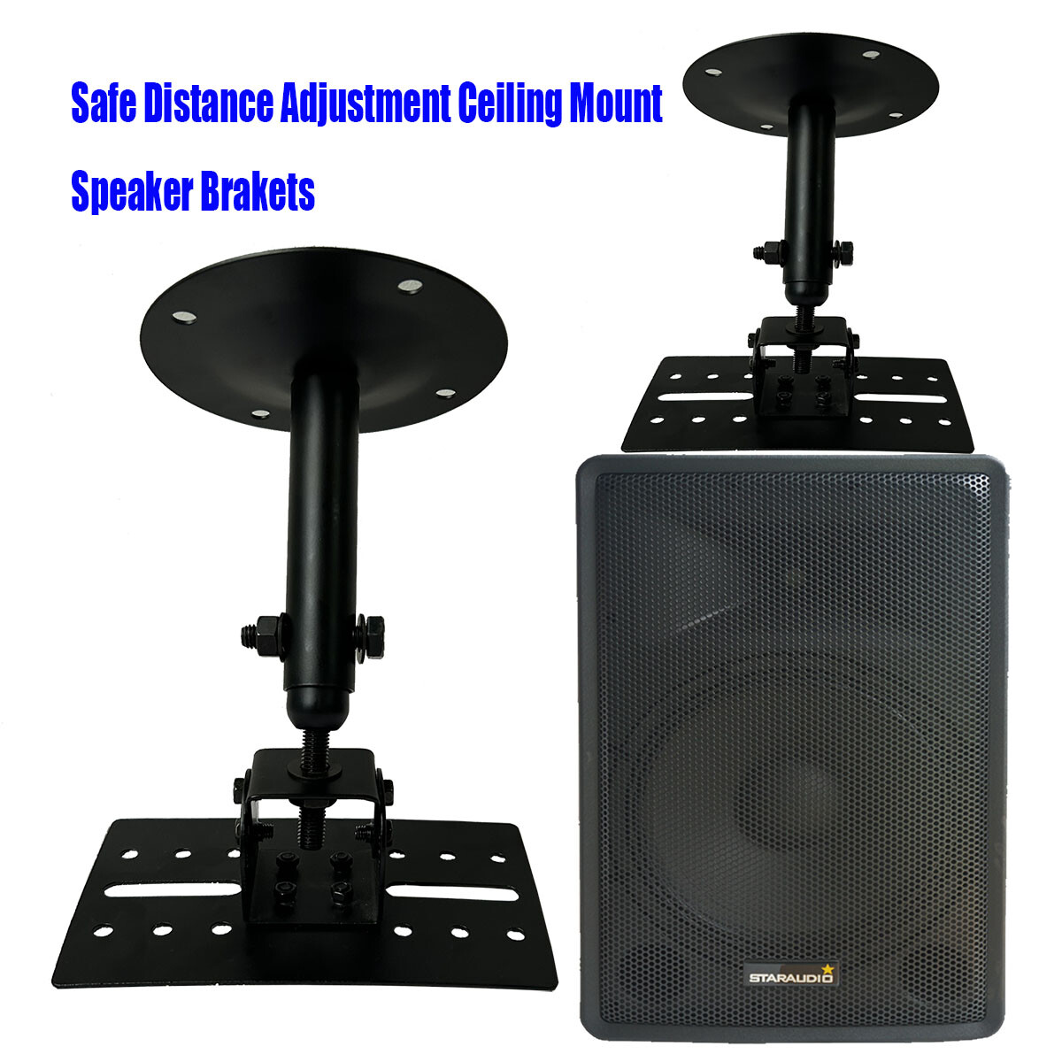 2Pcs Universal Universal Ceiling Mount Speaker Brackets Safe Distance Adjustment