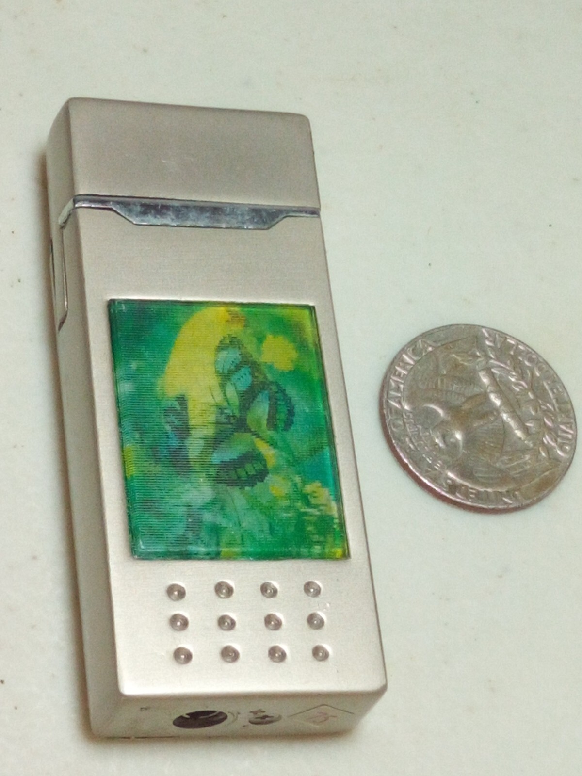 vintage lighter metal rare Holographic Butterfly Flapping 4 Repair/Collector G46