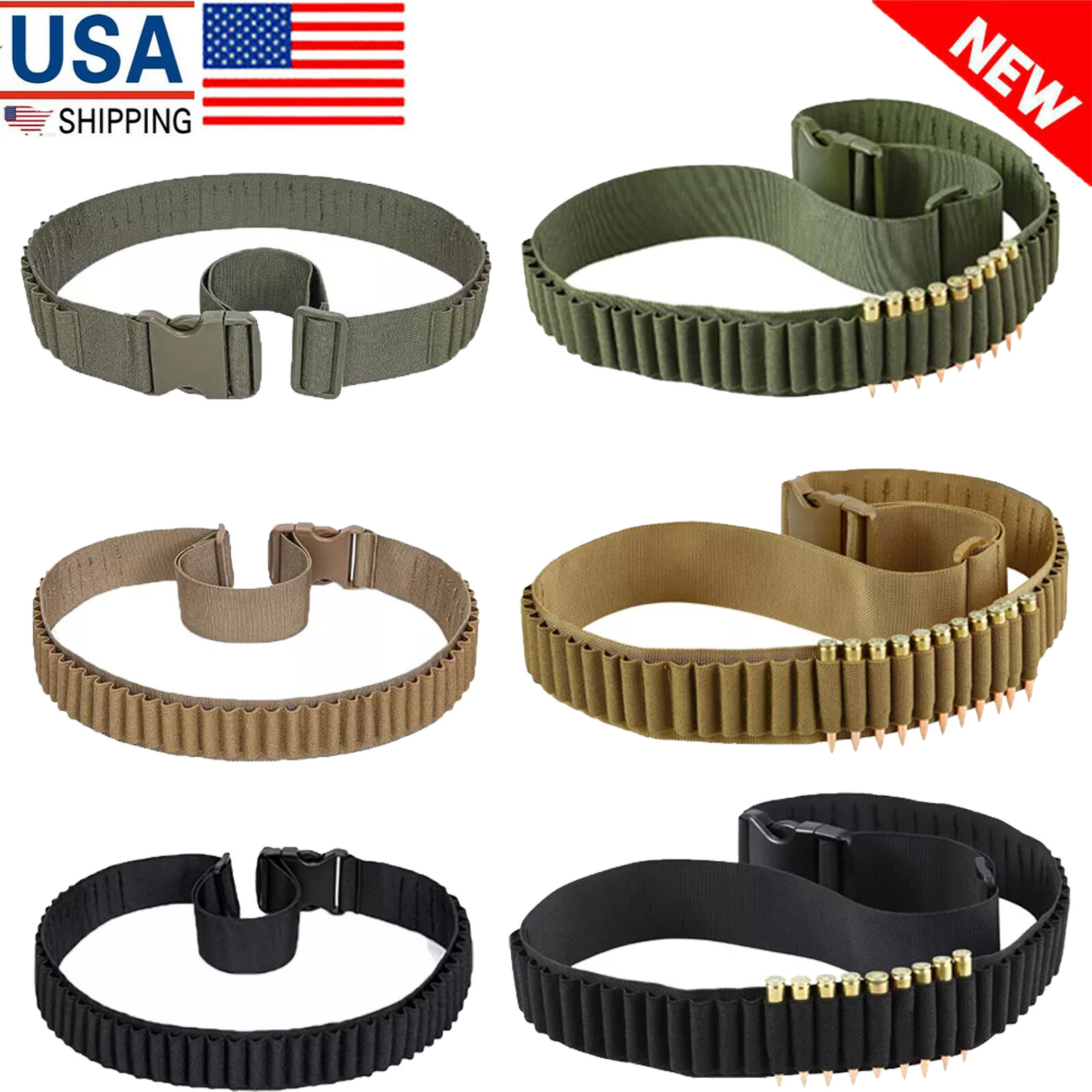 50 Rounds Bandolier Cartridge Belt Carrier for 308 Cal. 30-30 30-06 410 556 762