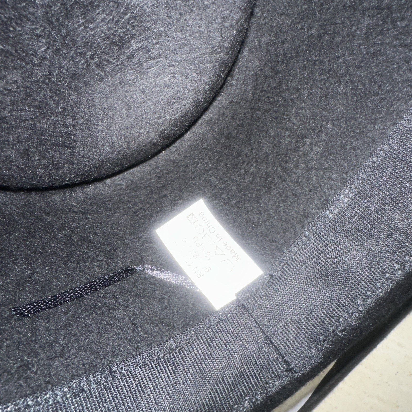 THIN STRAP FLAT BRIM HAT Boutique23 Wool Blend Black One Size Adult Sun Shade