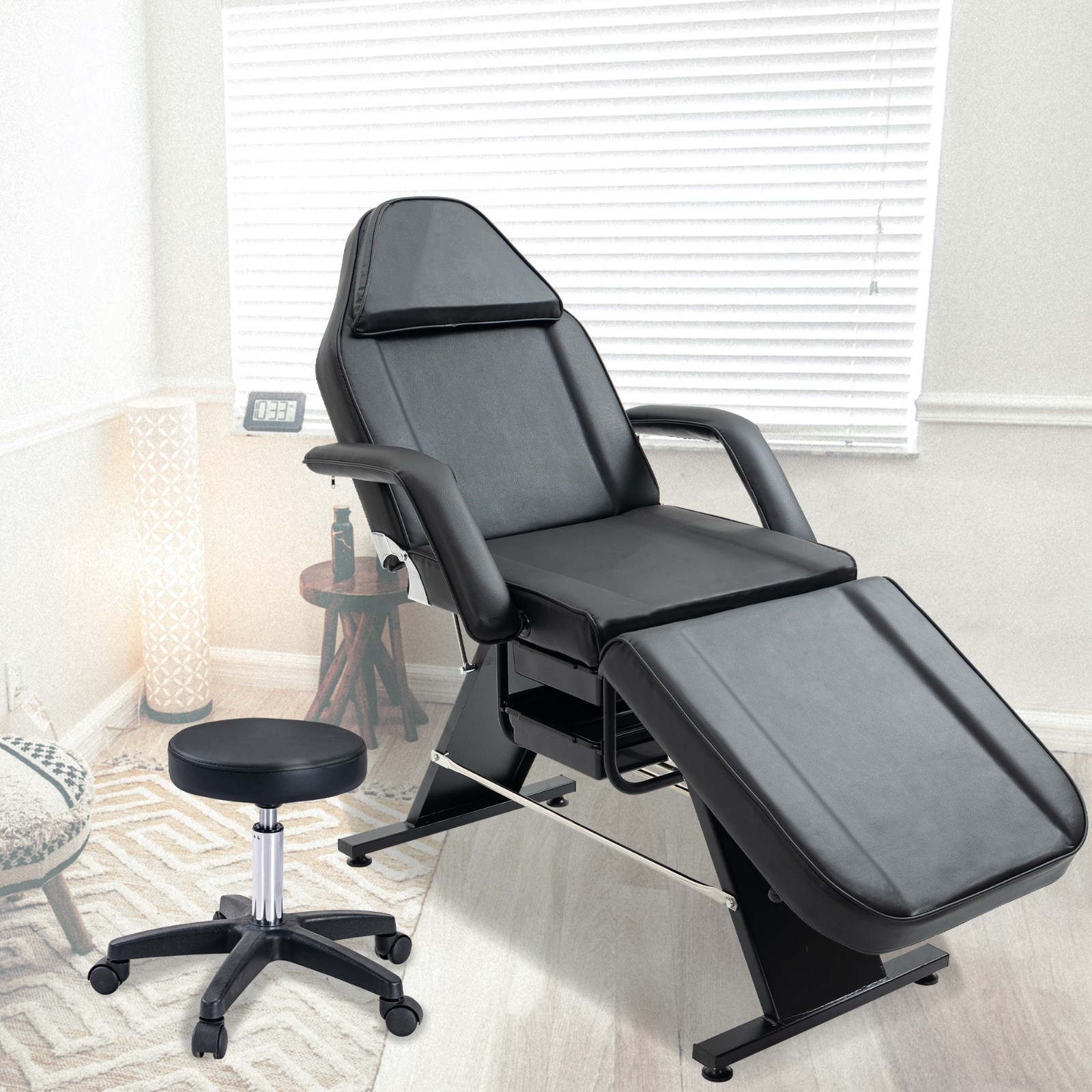 Facial Chair Adjustable Massage Bed Wide Legs Suitable for Beauty Salon Spa