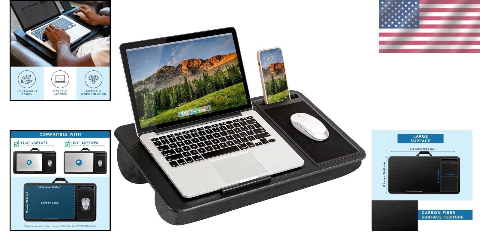 Home Office Lap Desk with Enhanced Functionality for Various Accessories