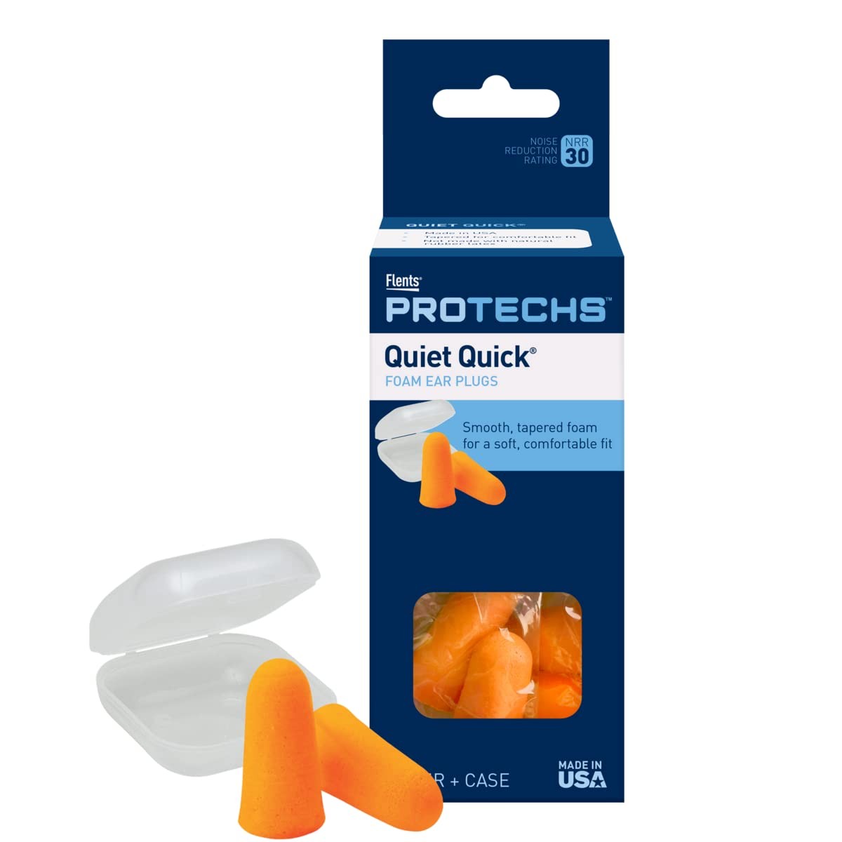Flents Ear Plugs, 5 Pair with Case, Plugs for 5 pair (Pack of 1), Orange