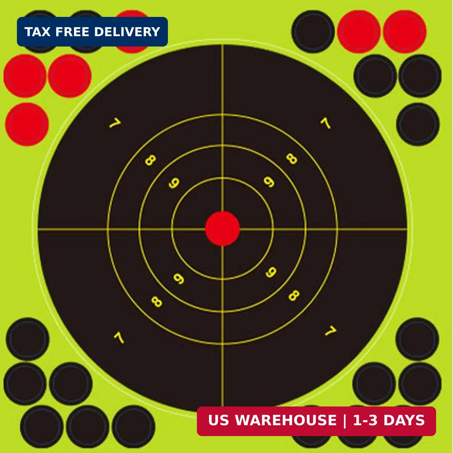 8x8 Inch Splatter Shooting Targets - Reactive Targets with Fluorescent Burst & P