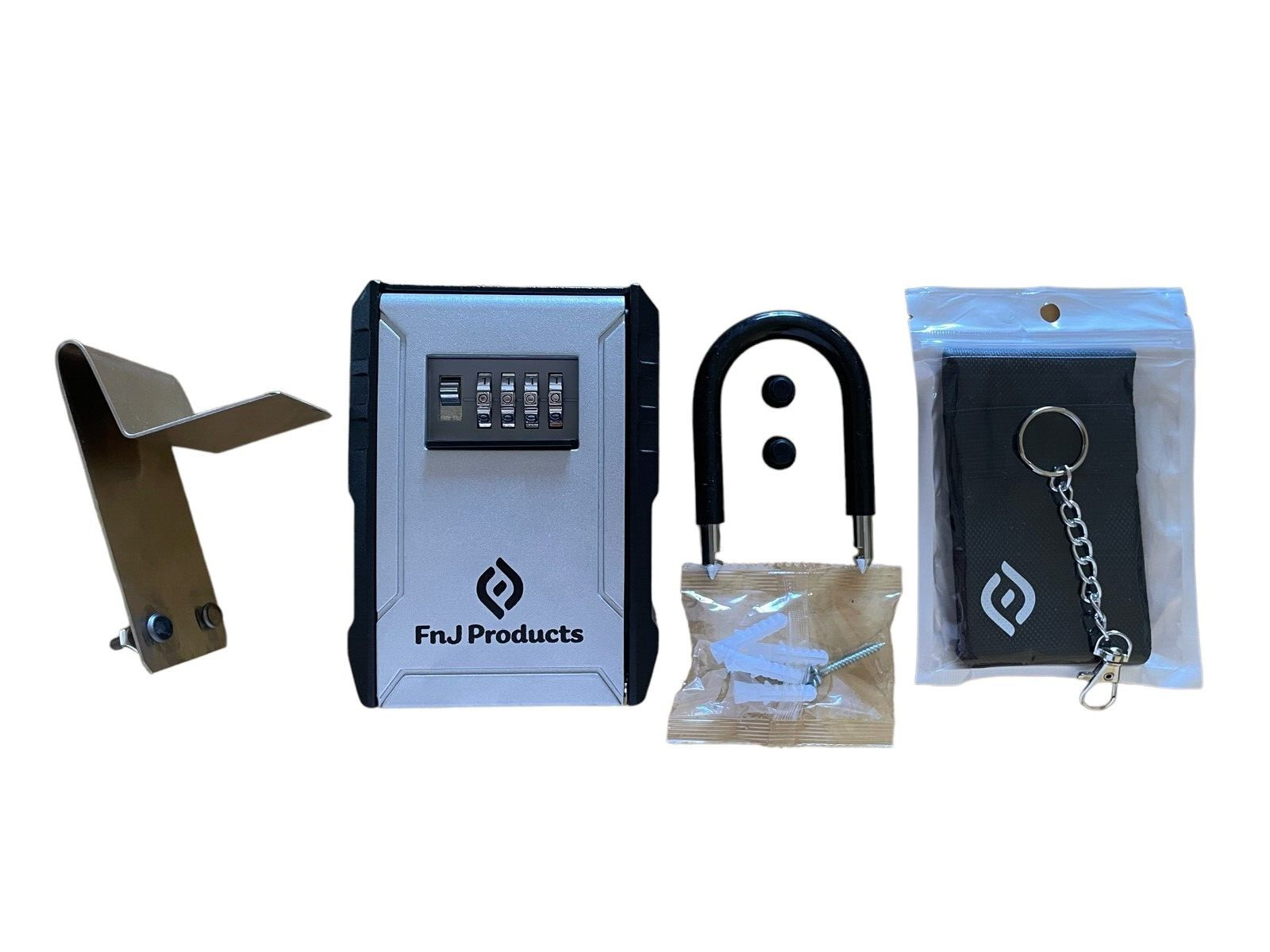FnJ Lockbox for Keys & FOB, 3 Ways to Mount-Wall, Shackle, or Window Faraday Bag
