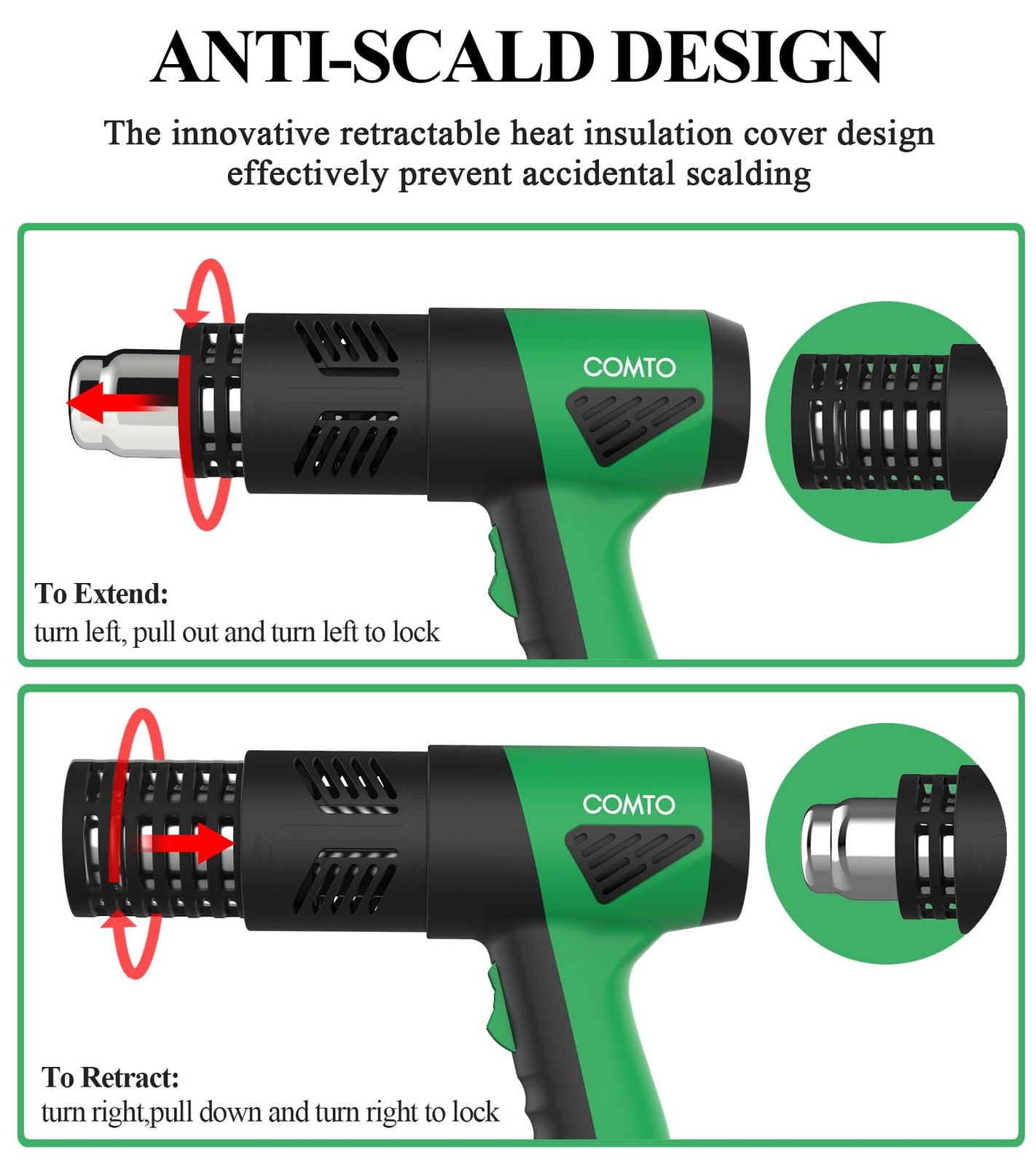 New Best 1800W Heat Gun with LCD Digital Display Variable Temperature Control
