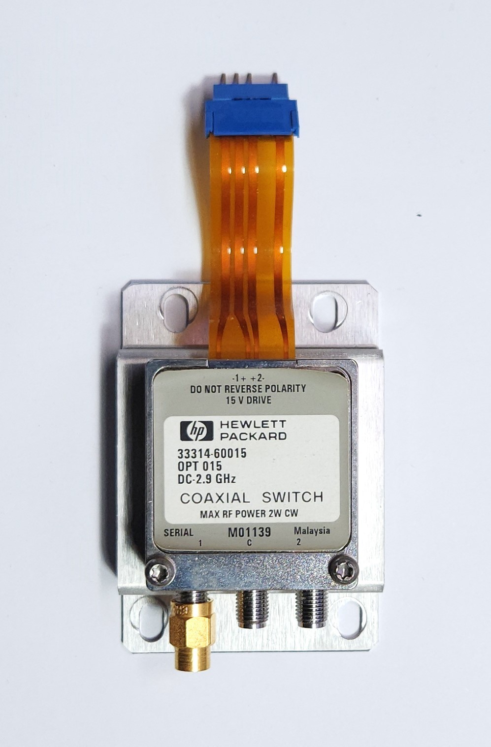 HP Agilent Keysight 33314-60015 3.5mm RF Coaxial Switch 15V DC-2.9 GHz 2W SPDT