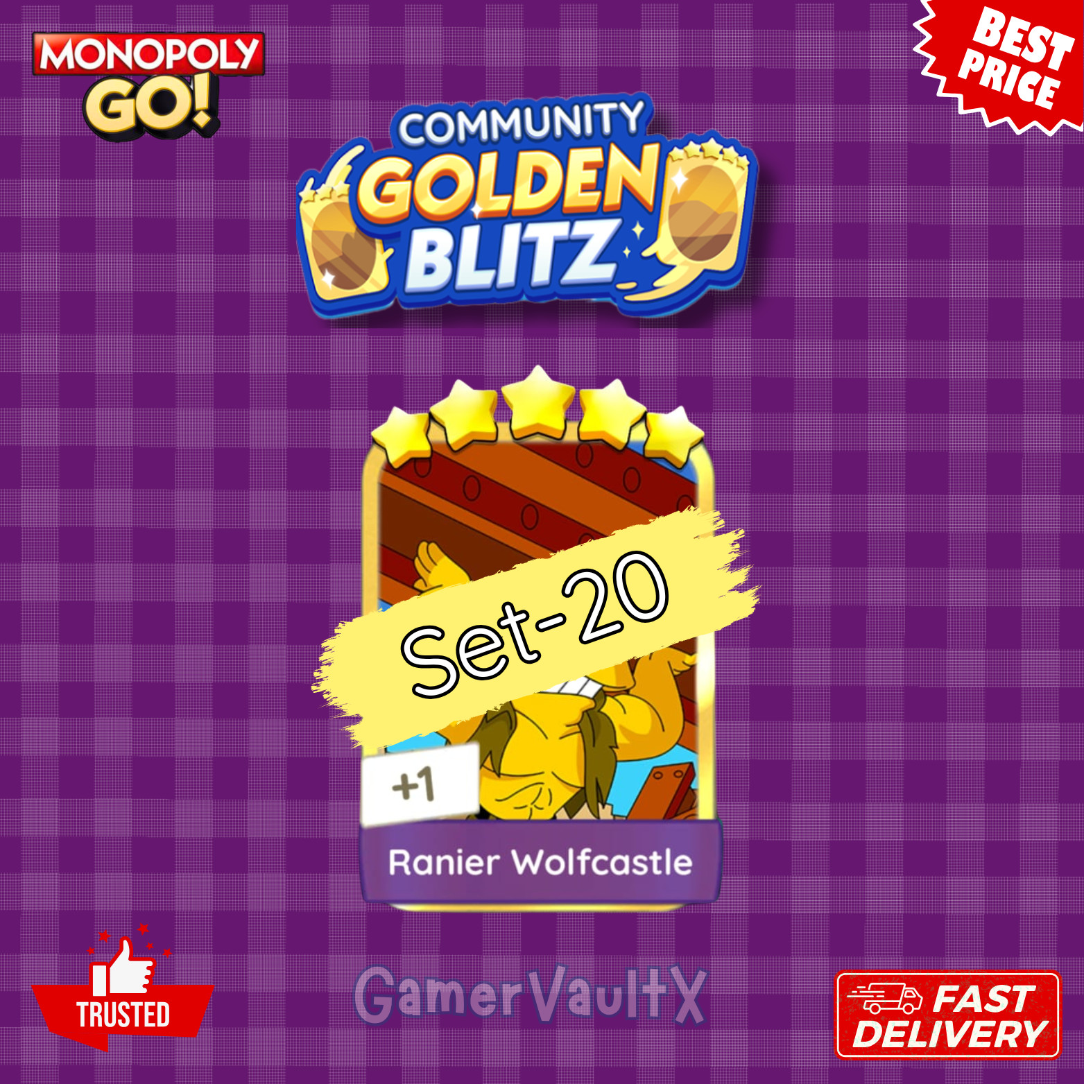 Ranier Wolfcastle - Set 20 ⭐5 - Monopoly_Go golden blitz_Sticker - Cheap & Fast✨