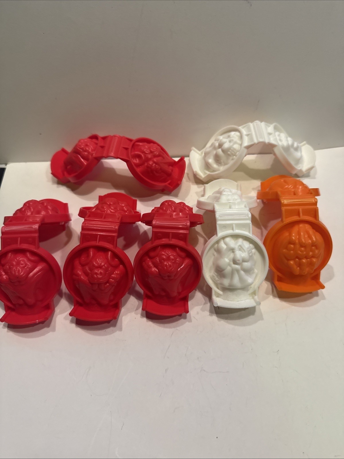 Lot 7 Vintage 1989 Play-Doh orange pumpkin jack o lantern Halloween mold V1