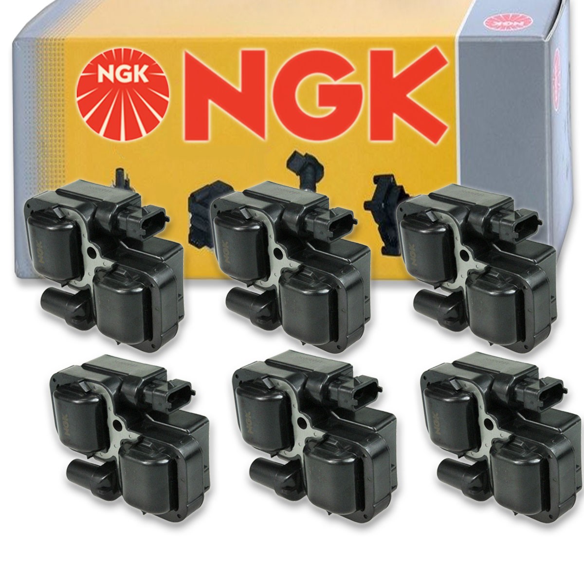6 pcs NGK Ignition Coil for 2003-2005 Mercedes-Benz ML350 3.7L V6 - Spark ou