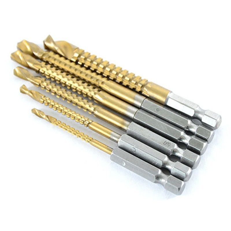 Titanium Coated HSS Drill Bits Set 6 Piece for Accurate and Fast Drilling