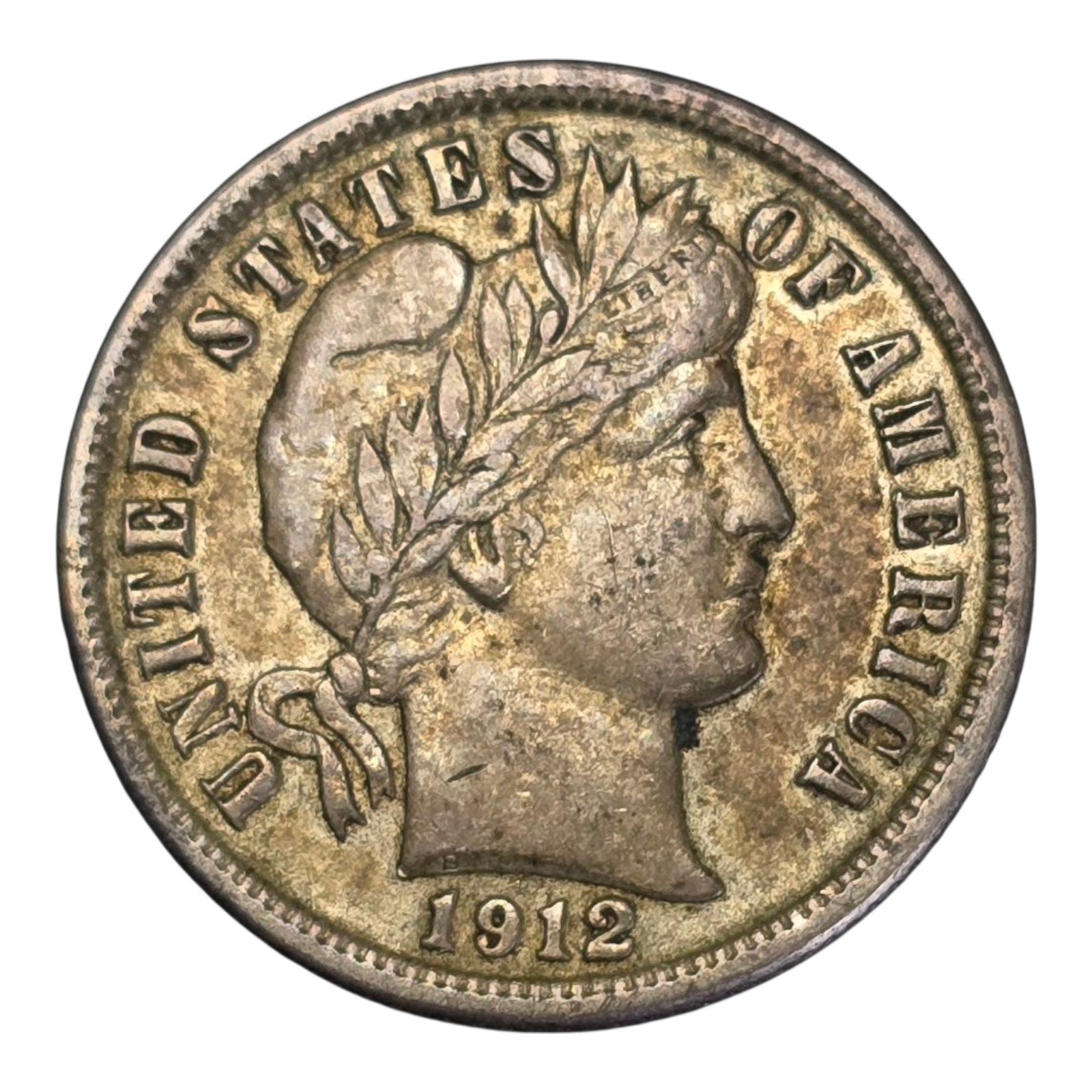 1912 S Barber Dime Us Silver Coin San Francisco Mint Au Details