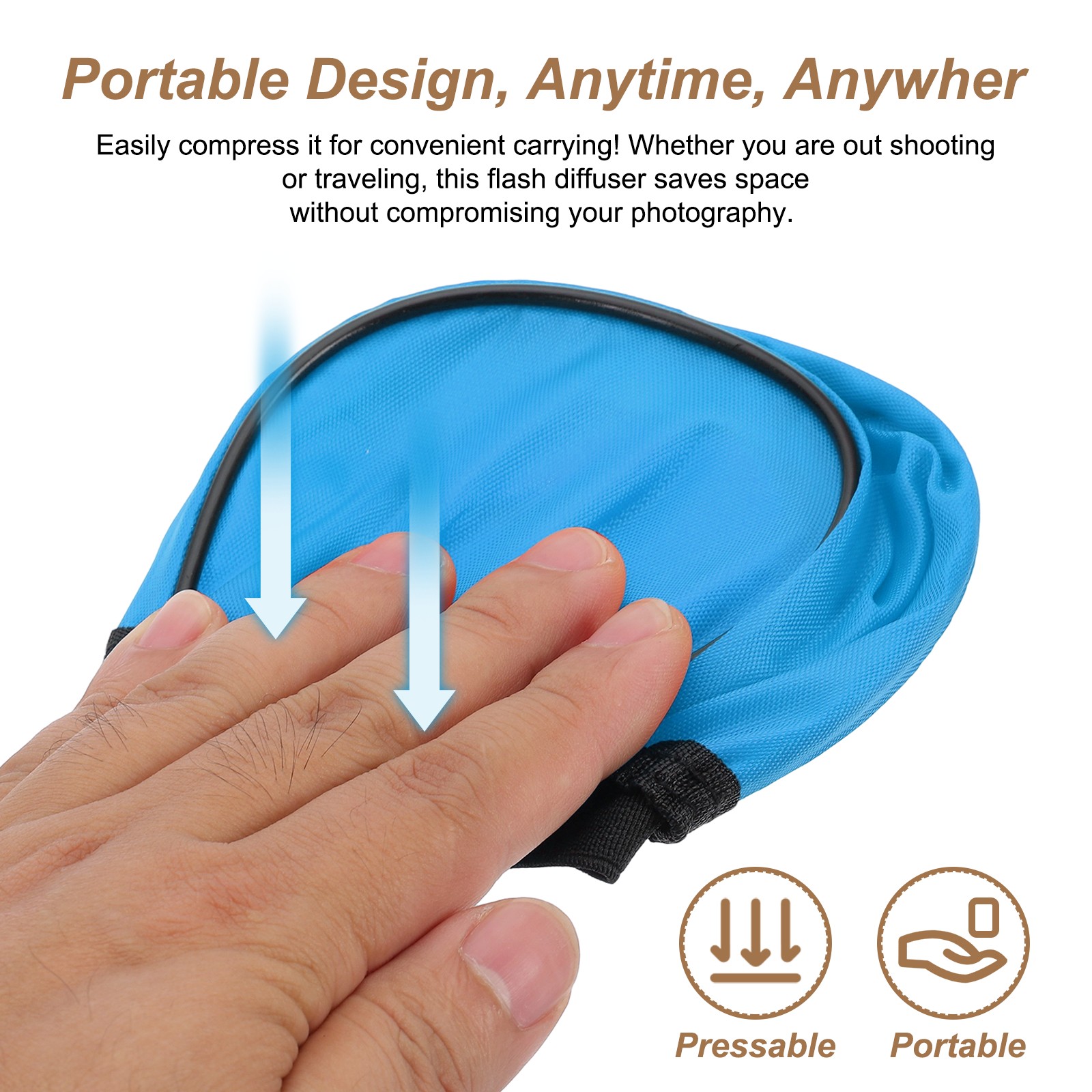 4pcs 3.5" x 2.4" Soft Mini Flash Bounce Diffuser Cap, for Flashlight, Blue