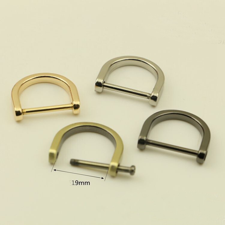 Metal Detachable Openable Screw D Ring Clasp Handbag Purse Strap Belt 19 mm - G