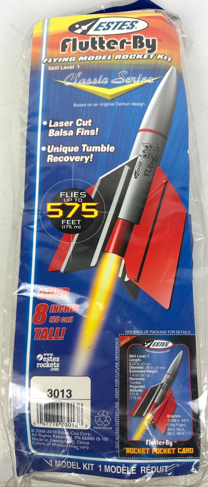 Estes Flutter-By #3013  Model Rocket Kit Tumble Recovery Classic Series