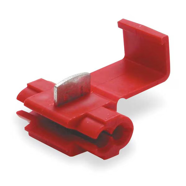 Insulation-Displacement Wire Connector, 14 AWG Max, 2 Port, Red, Polypropylene