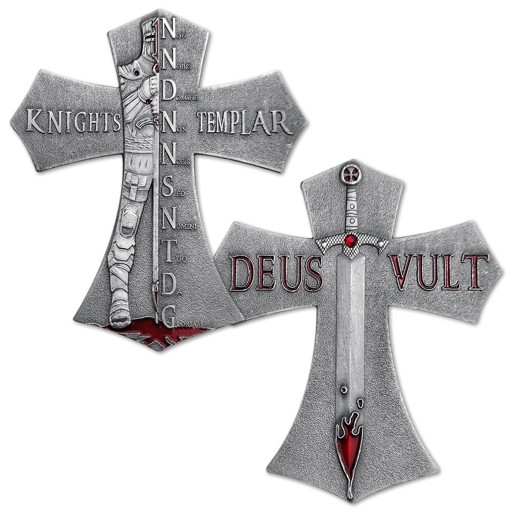 Armor Of God Challenge Coin Knights Templar Shield Crusader Cross Pattee Badge