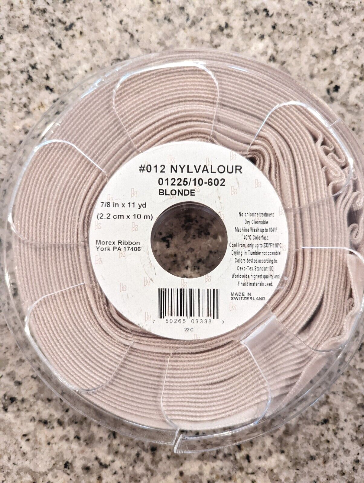 Morex Ribbon Nylon 7/8 inch by 11 Yards Blonde Item 01225/10-602 Nylvalour Ve...