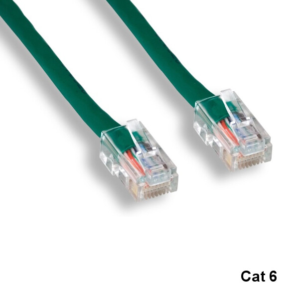 KNTK Green 7' Cat6 UTP Ethernet Cable 24AWG 550MHz RJ45 Network Non-Booted Type