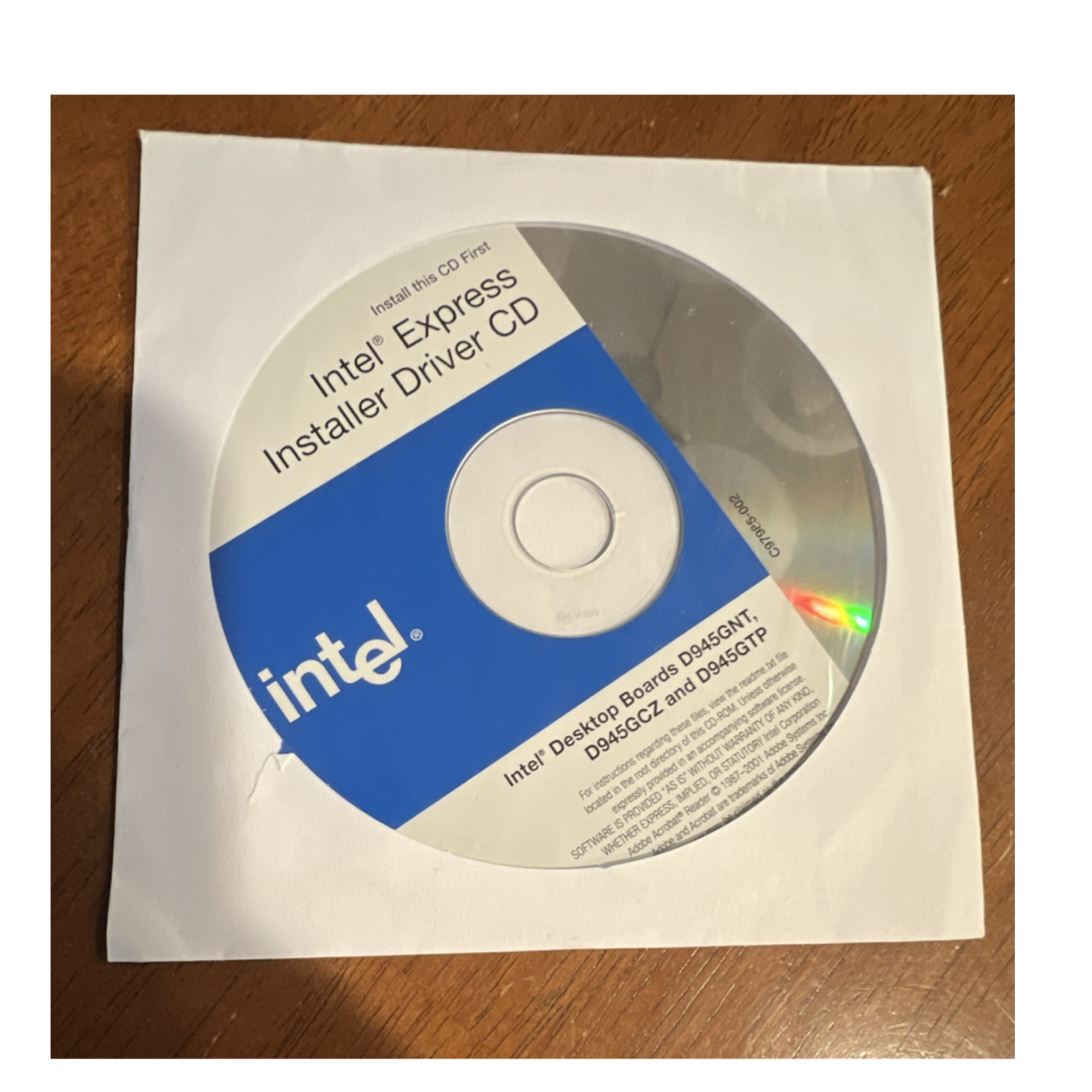 Intel Express Installer Driver CD D945GNT D945GCZ D945GTP Desktop Boards