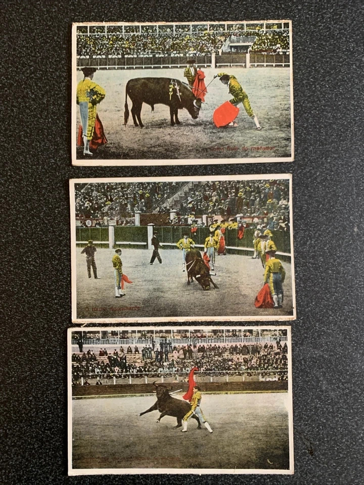 Spain Bullfighting Vintage Postcards x 9