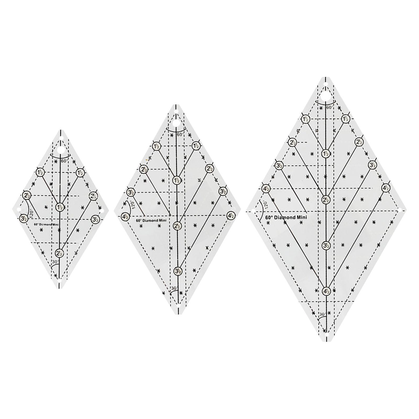 60 Degree Diamond Quilting Template Free Templates for Quilting Ruler Acrylic