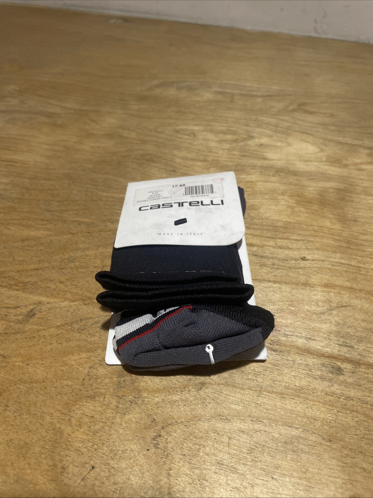 Castelli Rosso Corsa Pro 9 Socks Black Size S/M