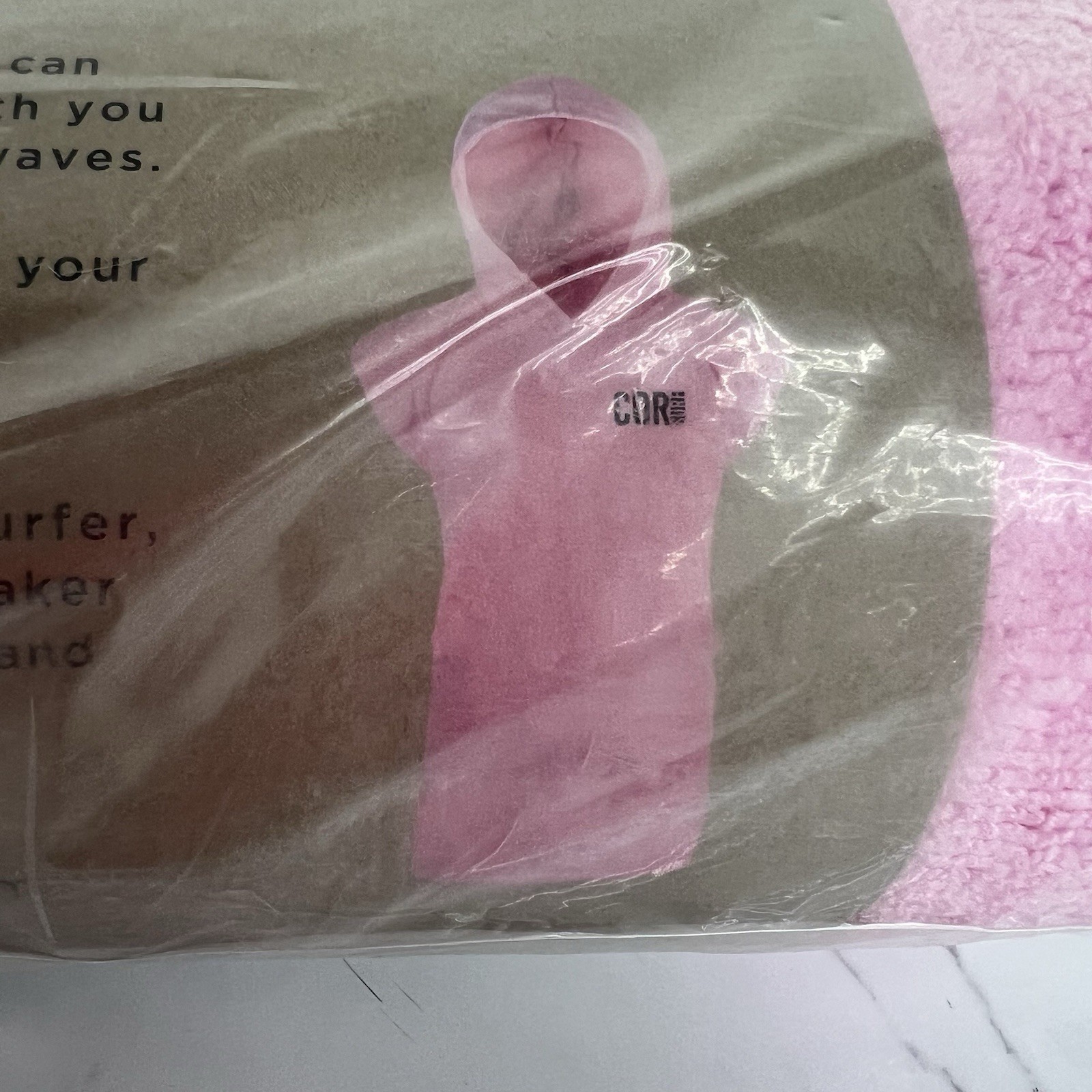 COR Surf Changing Towel/Robe-w/Hood & Pockets Size Medium - Pink Microfiber New