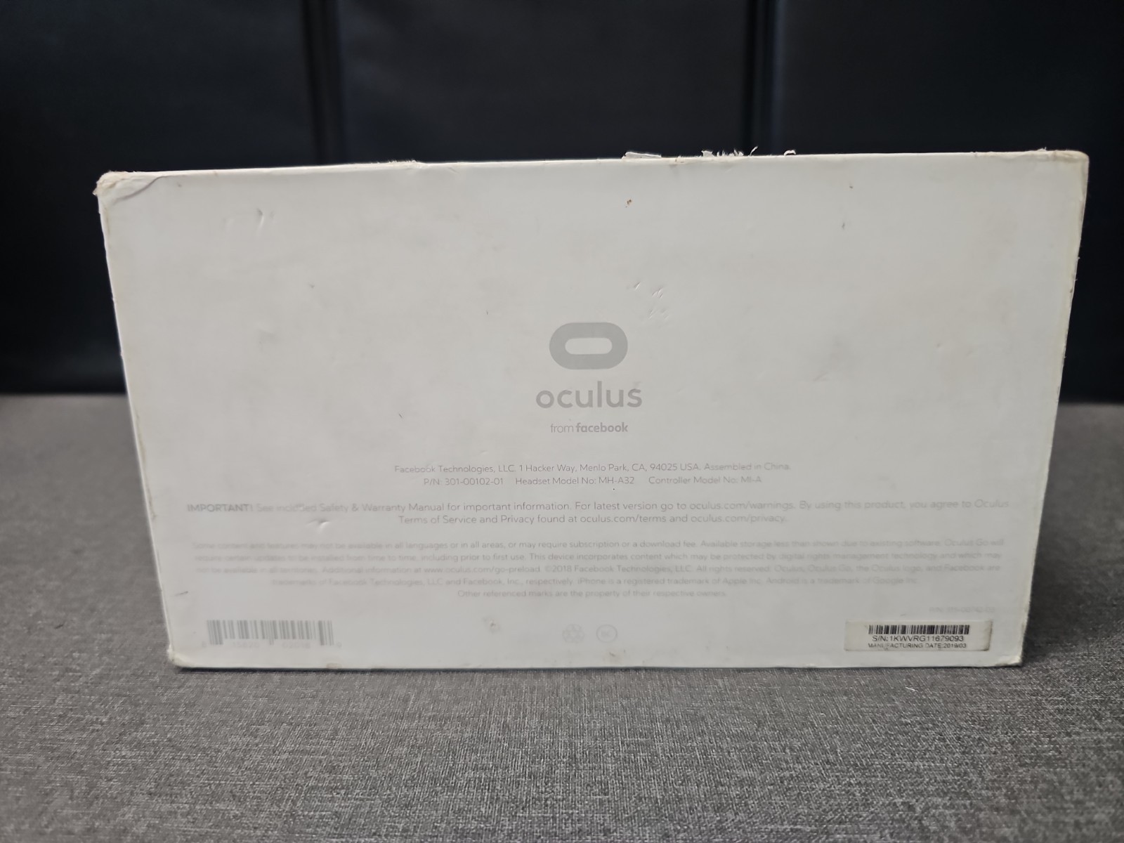 Oculus Go 32GB Standalone Virtual Reality Headset MH-A32 - No Controller - W/BOX