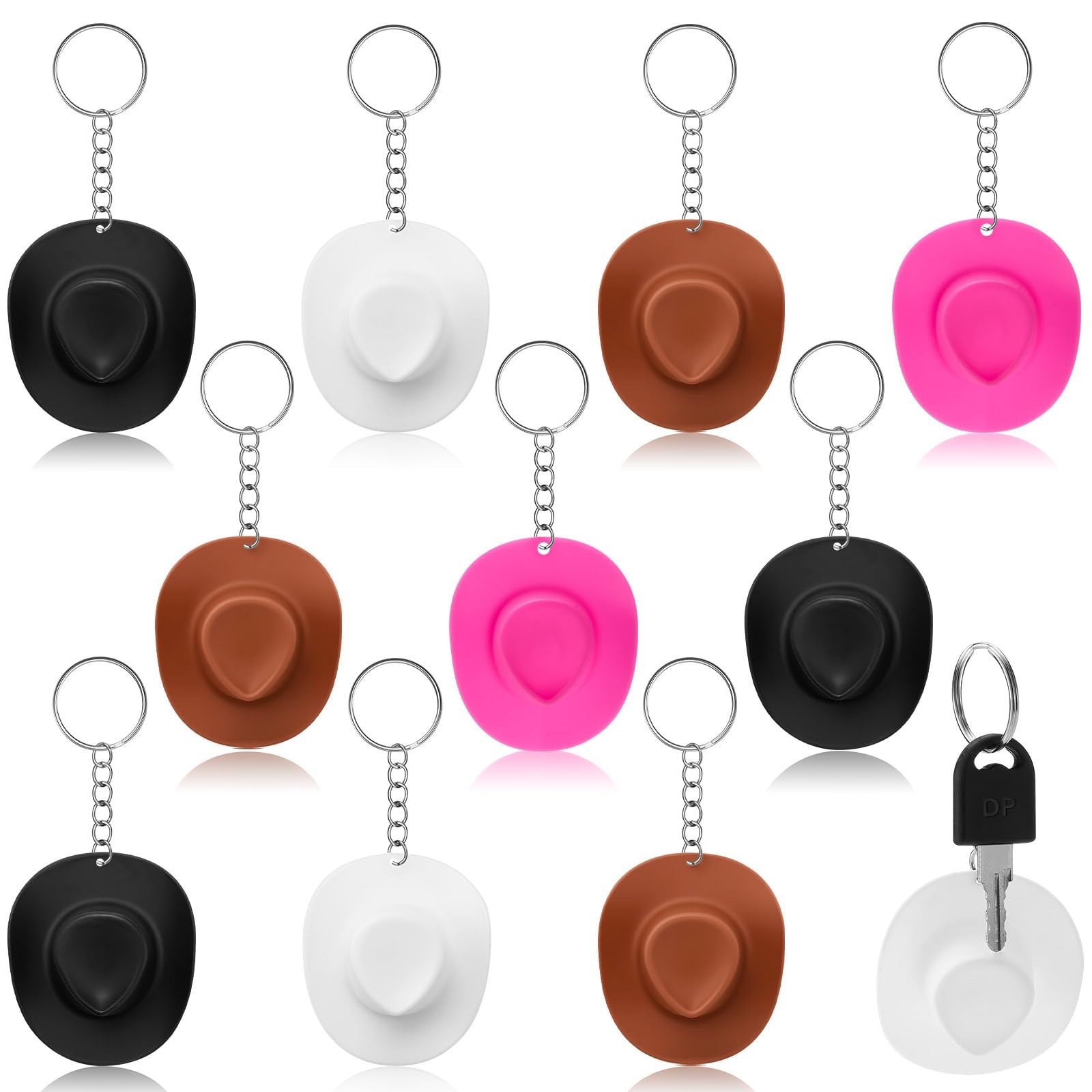 Sureio Mix Color 12 Pcs Cowgirl Cowboy Mini Hat Keychain Western Party Favors...