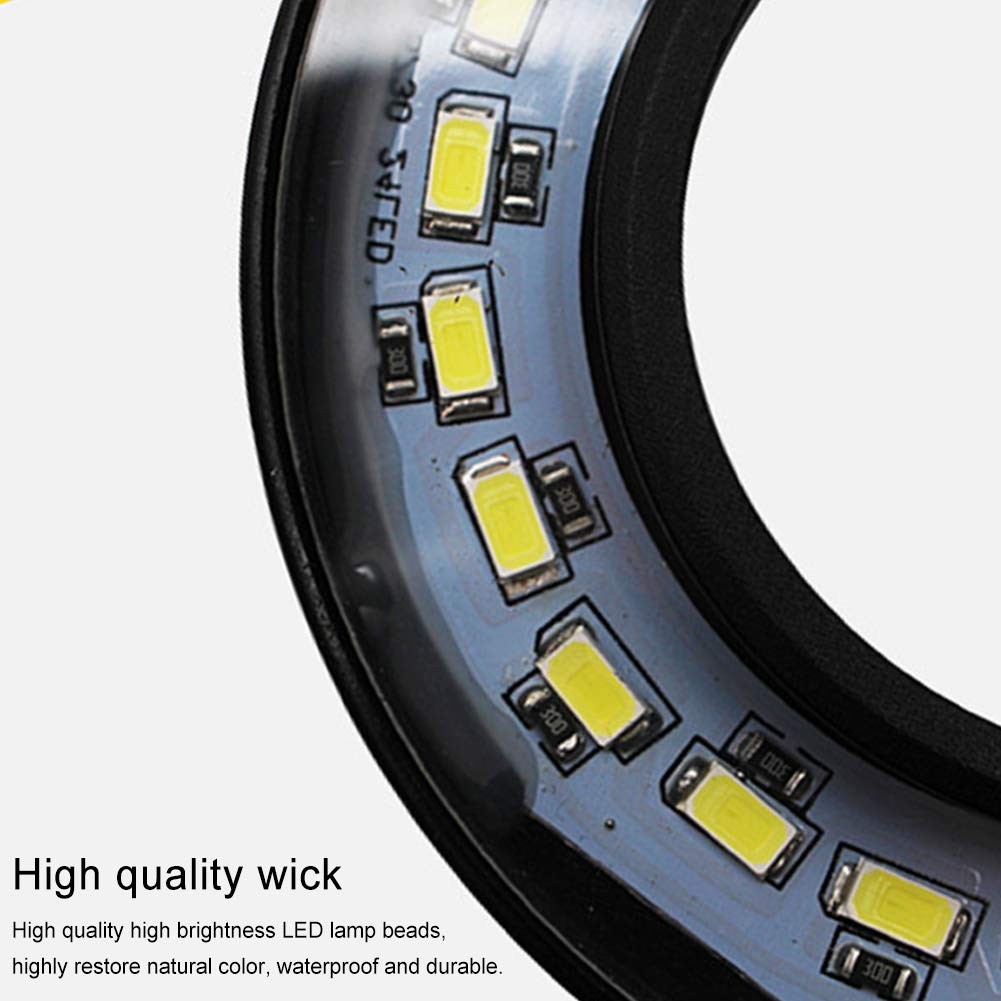 QWLWBU LED Aquarium Light 360 Degree Full 10w s / 6.69x7.28inch, White