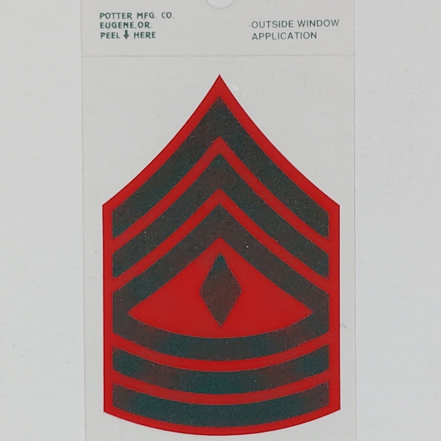 USMC First Sergeant (E-8) Subdued Vinyl Window Decal 2" x 3" Red & Gray, DE8‑M