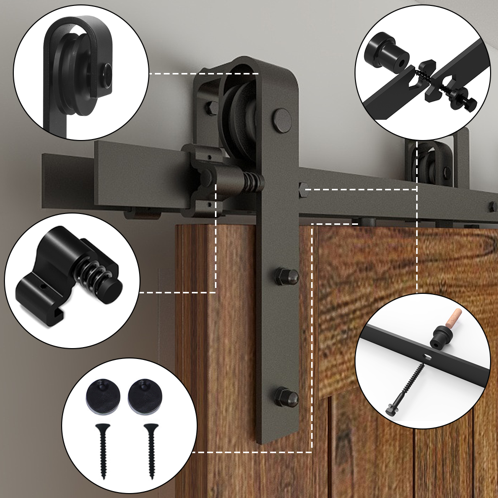 4-20FT Sliding Barn Door Hardware Kit for Single/ Double/ Bypass 2 Doors