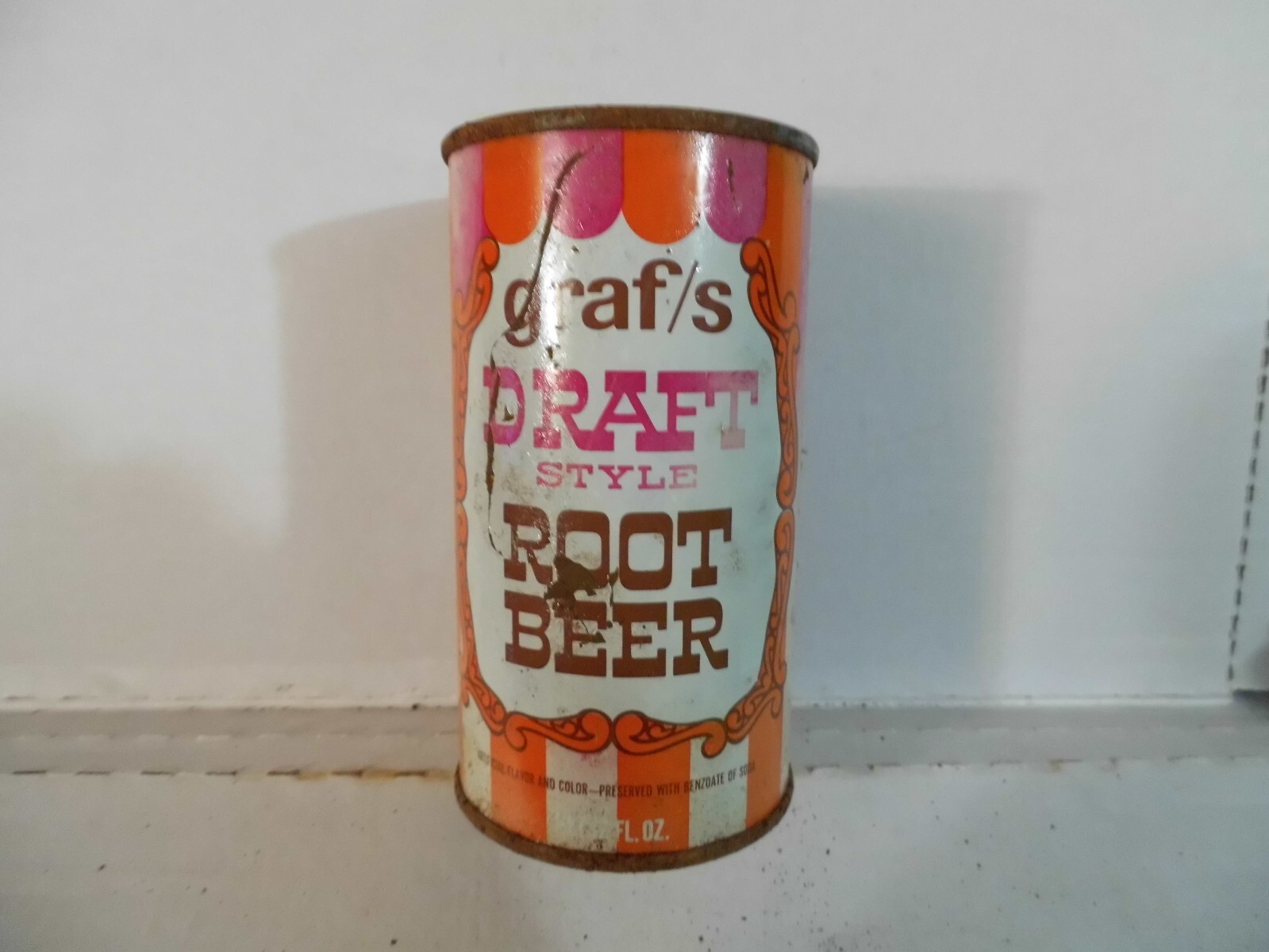 GRAF'S DRAFT STYLE ROOT BEER JUICE TOP SODA CAN~GRAF'S BEVERAGE,MILWAUKEE,WIS