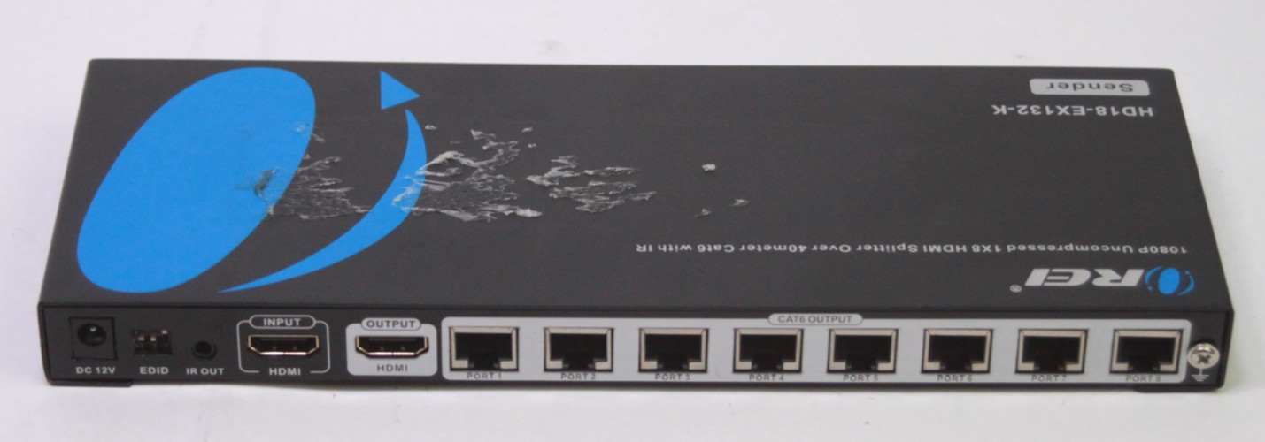 OREI 4K@30Hz 1x8 HDMI™ Extender Splitter (Loop) - 132ft (cat6) (HD18-EX132-K)