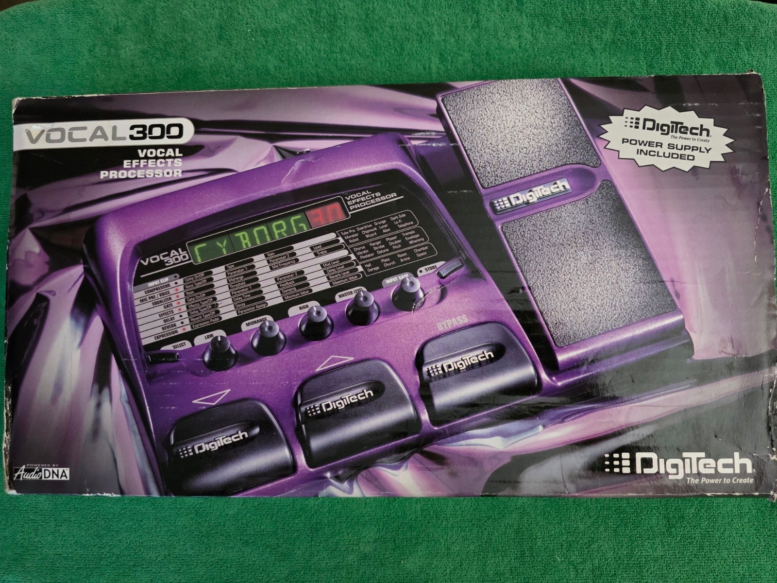 Digitech Vocal 300 modeling guitar foot pedal processor, manual A/C cord & box