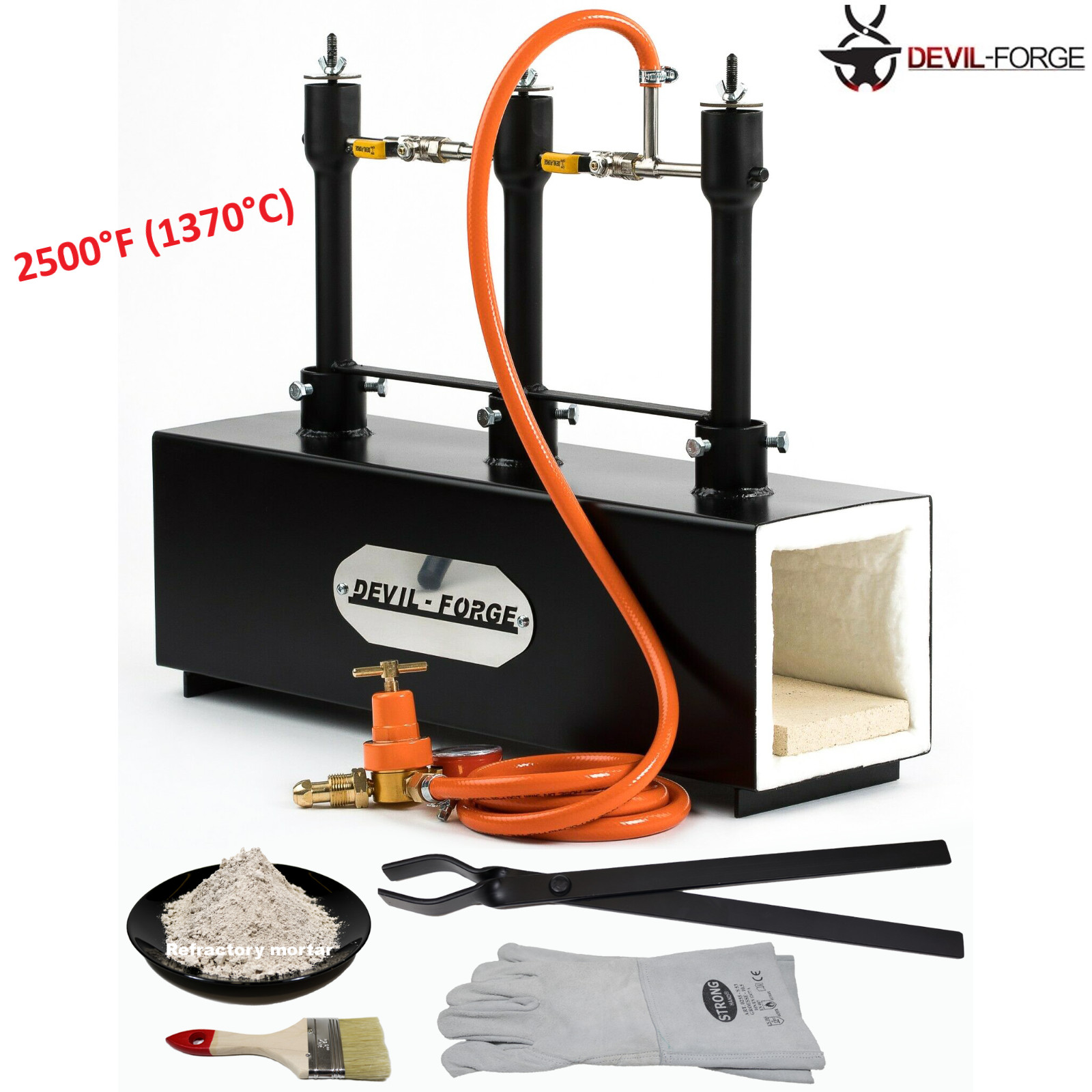 DEVIL-FORGE DFPROF3b Gas Propane Forge Farrier Burner Furnace +Tongs USA (NEW)