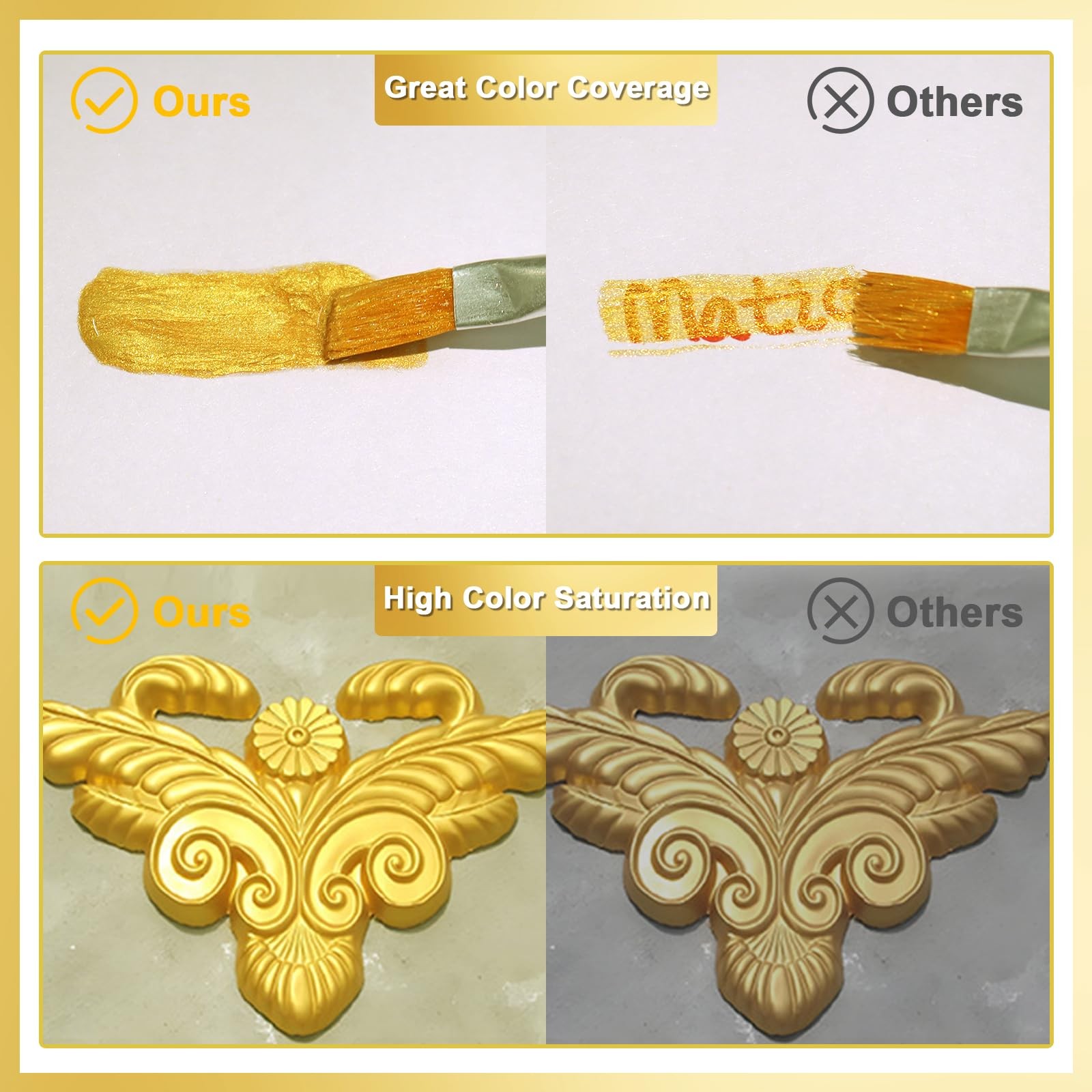 Matio Gold Paint, 120ML Metallic Liquid Leaf 120ML, Bright