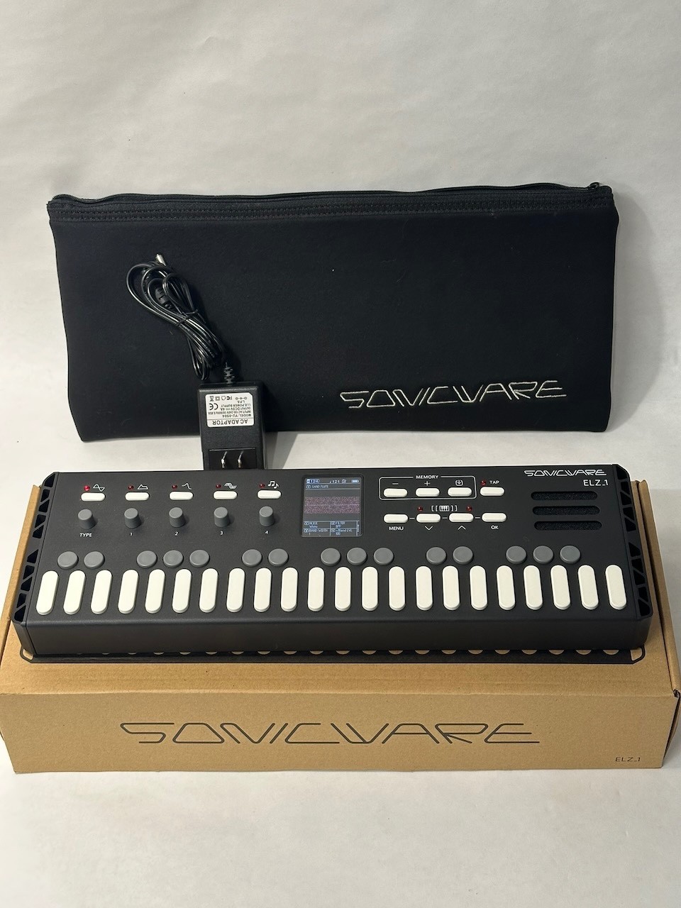 Sonicware ELZ_1 Portable Digital synthesizer Kickstarter with power supply