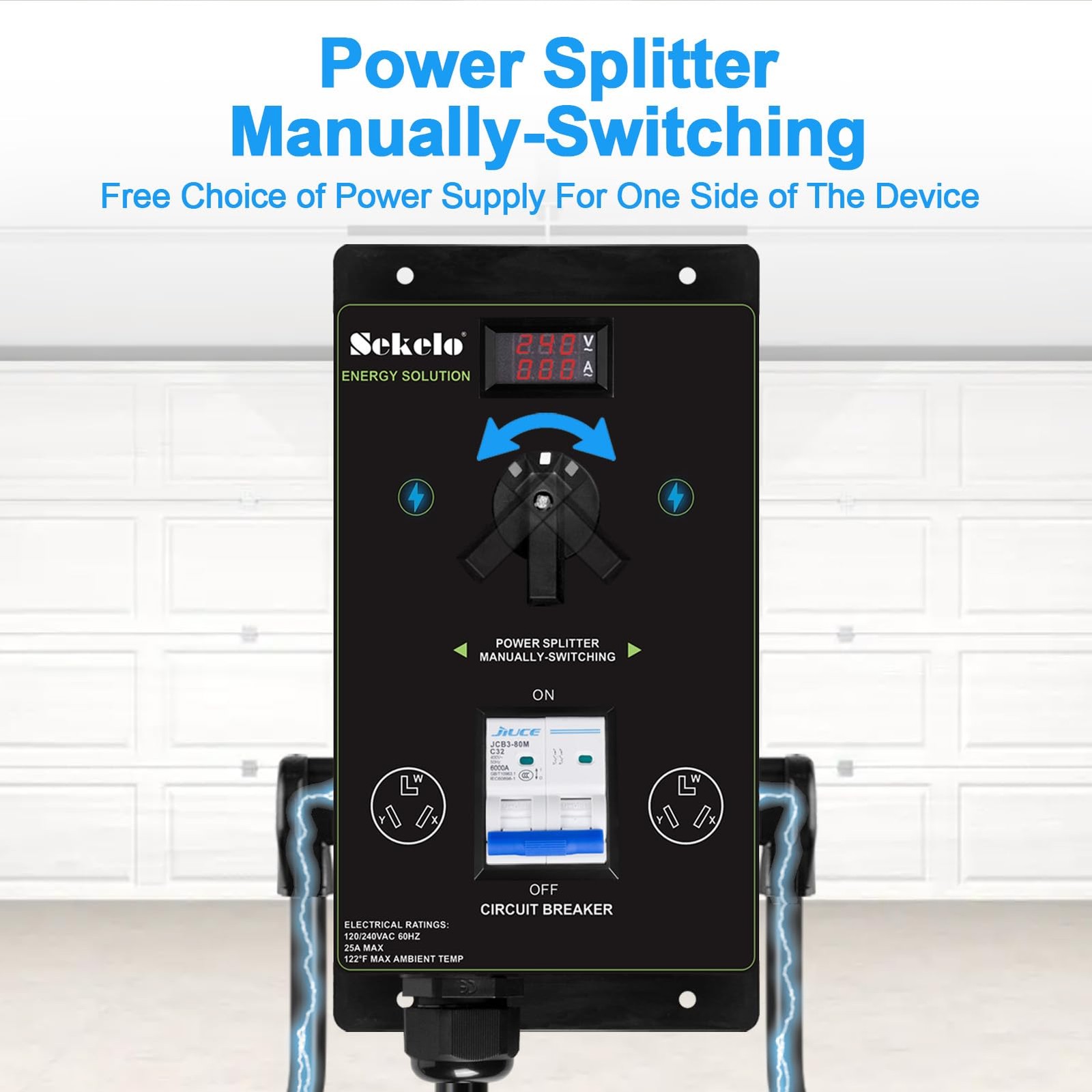 Manual EV Charging Switch for Dryer & EV, NEMA 10-30, Durable Hand-Operated S...