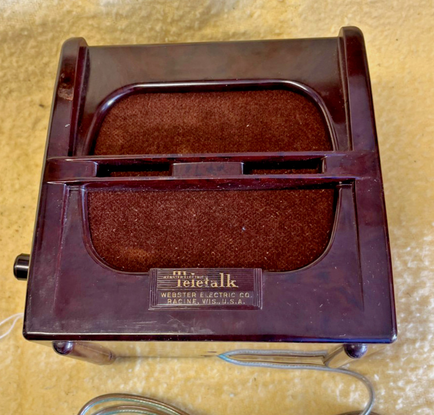 Rare Vintage 1950s BakeliteTeletalk Speaker. 7". Good Condition.