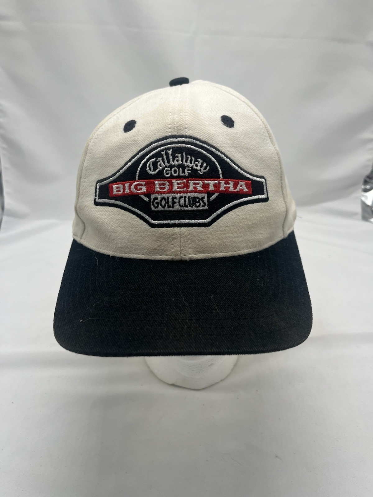 Vintage Callaway Golf Big Bertha Golf Clubs Strapback Hat Cap Whit Black Red