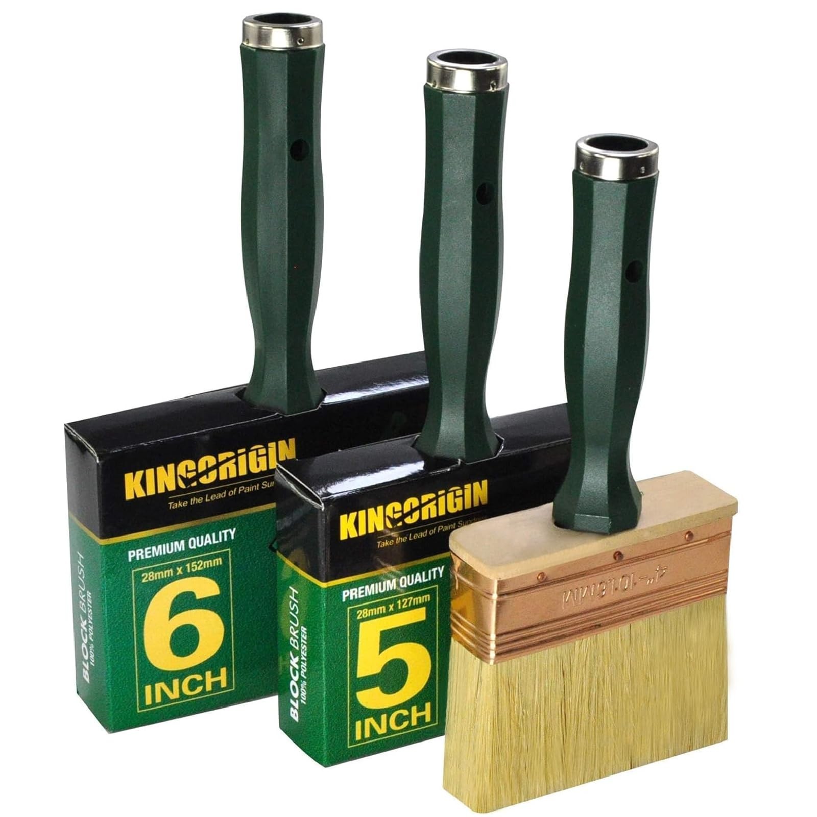 Deck Stain Brush Set, 3 Pack Large Paint Brushes (4", 5", 6") with Threaded E...
