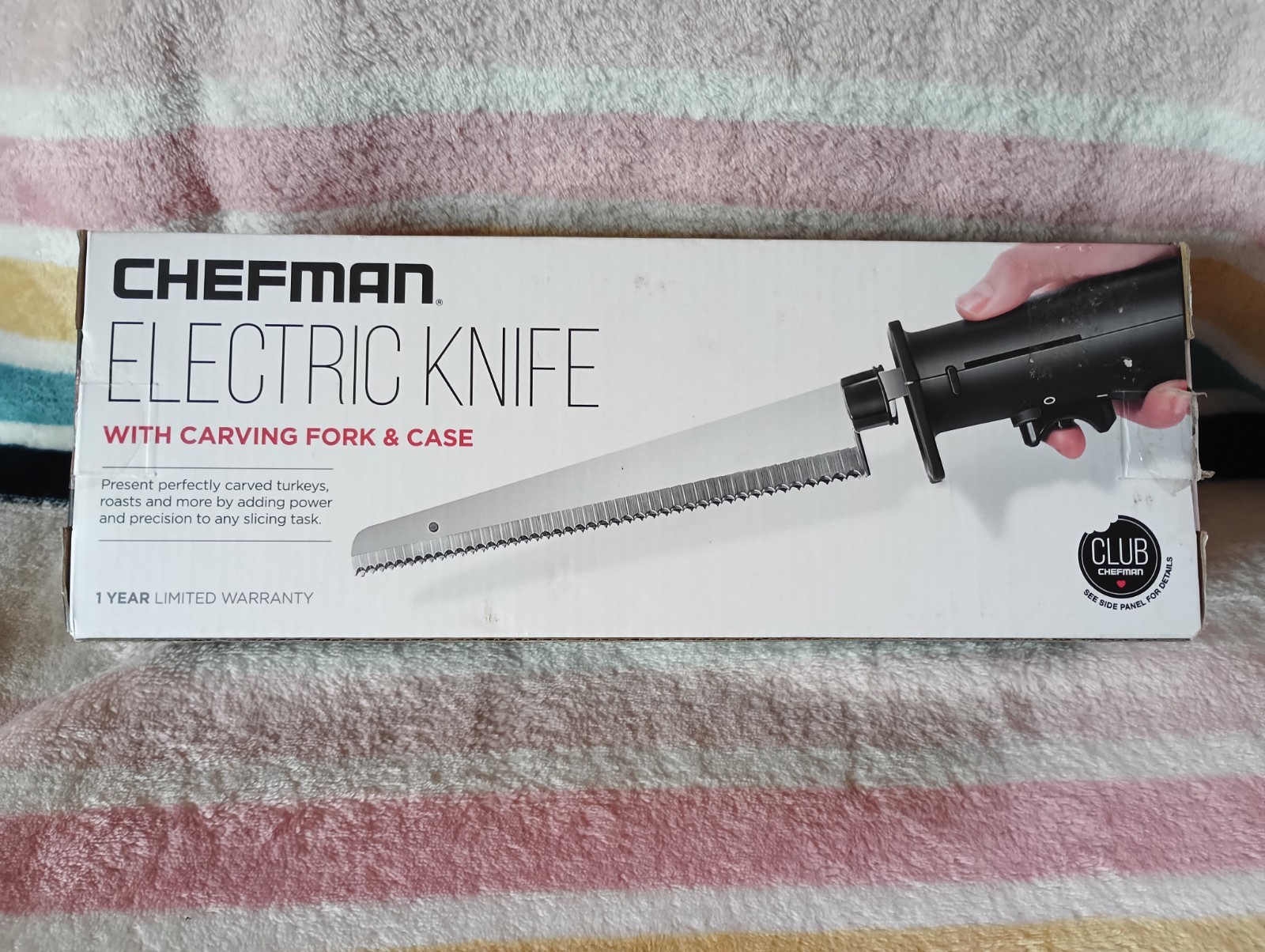 Chefman Electric Knife with Carving Fork & Case