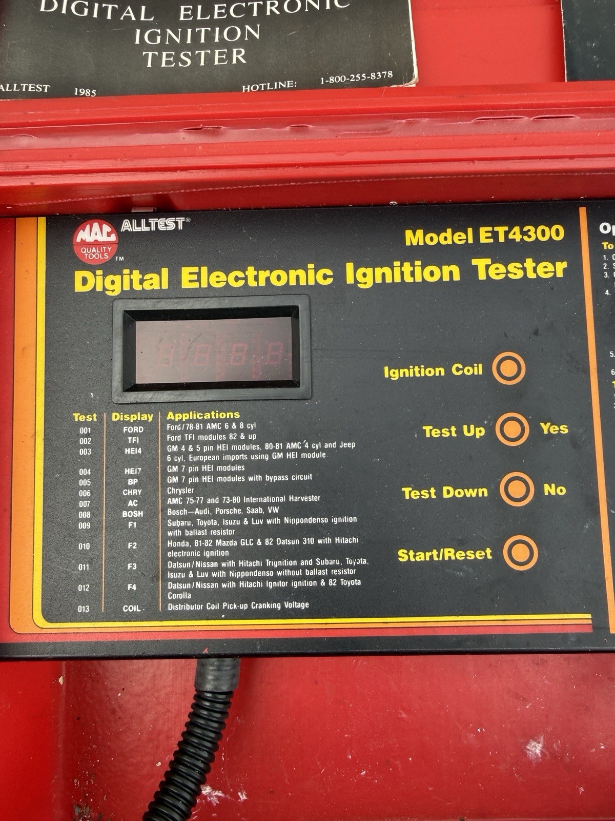 Mac Tools Alltest ET4300 Vintage Digital Electronic Ignition Tester Diagnostic