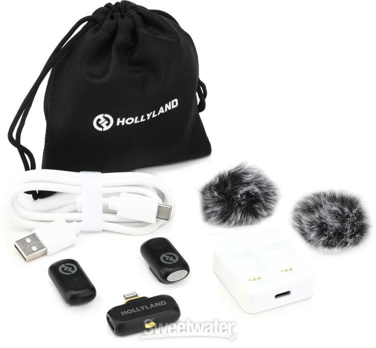 Hollyland LARK A1 Mini Duo Lightning Wireless Microphone System - Space Gray