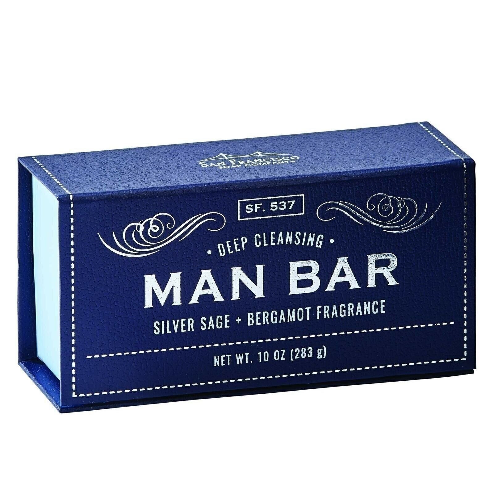 San Francisco Soap Company Deep Cleansing Man Bar, Blue, Silver Sage & Bergam...