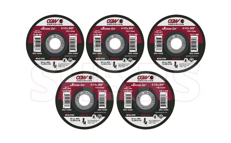 CGW 5 PCS 5 x 0.045 x 7/8 36 Grit Type 1 Ceramic eXtreme Cutoff Wheel ^|